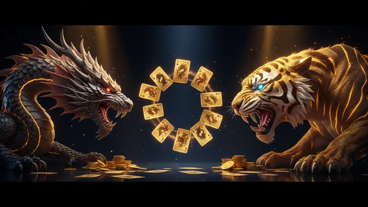 龍虎鬥指南:龍與虎面對面,中間金色牌局