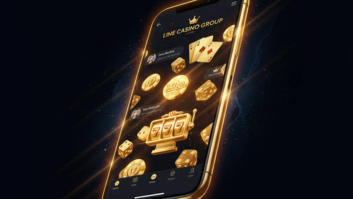 LINE 娛樂城指南:手機 LINE 介面搭配金色遊戲元素
